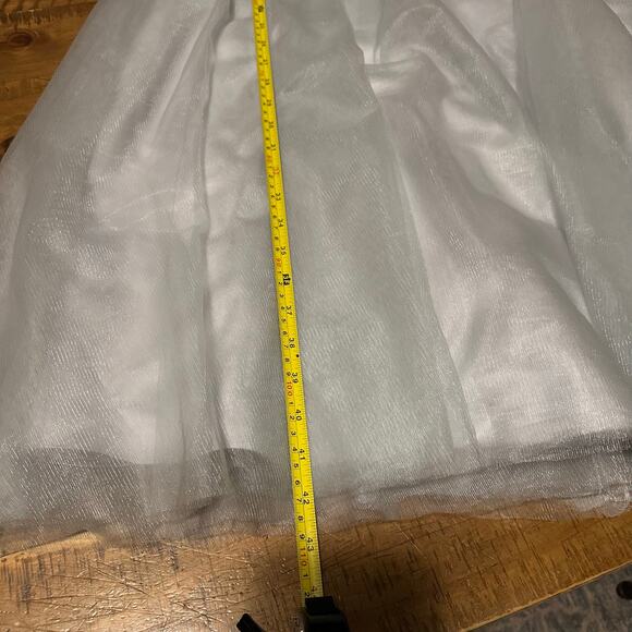 Vintage Inspired Light Gray Tulle Dress Corset Back Tea Length Bridal Prom M - Picture 13 of 13